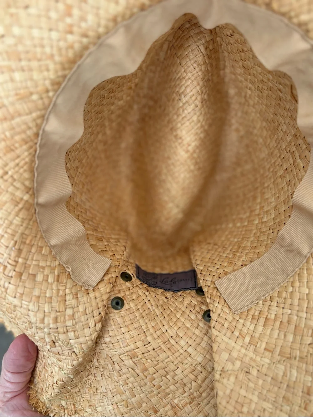 Lola Hats Wide-Brim Straw Sun Hat with Black Band - Natural